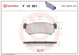 Sada brzdových destiček BREMBO P10001 - CHEVROLET, DAEWOO