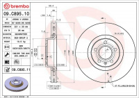 Brzdový kotouč BREMBO 09.C895.11 - AUDI