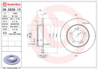 Brzdový kotouč BREMBO 08.5639.10 - MITSUBISHI Brzdový kotouč BREMBO 08.5639.10 - MITSUBISHI