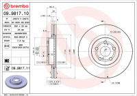 Brzdový kotouč BREMBO 09.9817.10 - TOYOTA