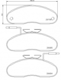 Sada brzdových destiček BREMBO P56019 - NISSAN Sada brzdových destiček BREMBO P56019 - NISSAN