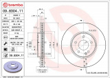 Brzdový kotouč BREMBO 09.8304.11 - MERCEDES-BENZ