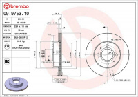 Brzdový kotouč BREMBO 09.9753.10 - HYUNDAI Brzdový kotouč BREMBO 09.9753.10 - HYUNDAI