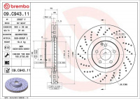 Brzdový kotouč BREMBO 09.C943.11 - MERCEDES-BENZ