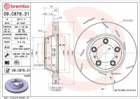 Brzdový kotouč BREMBO 09.C878.31 - PORSCHE