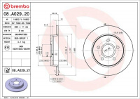 Brzdový kotouč BREMBO 08.A029.21 - FORD