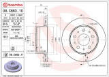 Brzdový kotouč BREMBO 09.C663.11 - CITROËN, FIAT, PEUGEOT