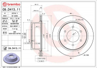 Brzdový kotouč BREMBO 09.D413.11 Brzdový kotouč BREMBO 09.D413.11