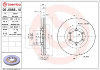 Brzdový kotouč BREMBO 09.6866.10 - ISUZU, OPEL