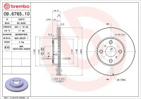 Brzdový kotouč BREMBO 09.6765.10 - TOYOTA Brzdový kotouč BREMBO 09.6765.10 - TOYOTA