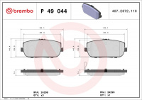 Sada brzdových destiček BREMBO P49044 Sada brzdových destiček BREMBO P49044