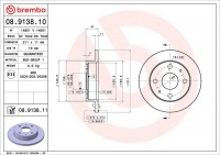 Brzdový kotouč BREMBO 08.9138.10 - DAIHATSU