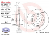 Brzdový kotouč BREMBO 09.5486.50 - FORD Brzdový kotouč BREMBO 09.5486.50 - FORD