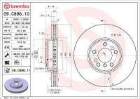 Brzdový kotouč BREMBO 09.C896.11 - BMW Brzdový kotouč BREMBO 09.C896.11 - BMW