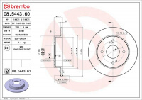 Brzdový kotouč BREMBO 08.5443.60 - NISSAN Brzdový kotouč BREMBO 08.5443.60 - NISSAN