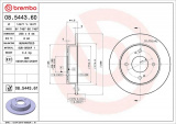 Brzdový kotouč BREMBO 08.5443.60 - NISSAN