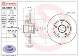 Brzdový kotouč BREMBO 08.9597.17 - NISSAN, OPEL, RENAULT