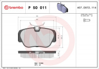 Sada brzdových destiček BREMBO P50011 - MERCEDES-BENZ
