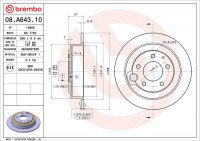 Brzdový kotouč BREMBO 08.A643.10 Brzdový kotouč BREMBO 08.A643.10
