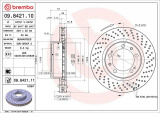 Brzdový kotouč BREMBO 09.8421.10 - PORSCHE
