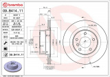 Brzdový kotouč BREMBO 09.B414.11 - BMW