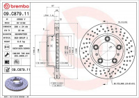 Brzdový kotouč BREMBO 09.C879.11 - PORSCHE