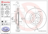 Brzdový kotouč BREMBO 09.8614.11 - VOLVO Brzdový kotouč BREMBO 09.8614.11 - VOLVO