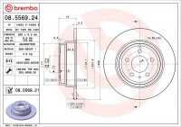 Brzdový kotouč BREMBO 08.5569.21 - VOLVO