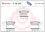 Sada brzdových destiček BREMBO P79012 - DAIHATSU, SUZUKI