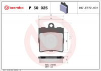 Sada brzdových destiček BREMBO P50025 - MERCEDES-BENZ