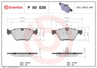 Sada brzdových destiček BREMBO P50026 - MERCEDES-BENZ Sada brzdových destiček BREMBO P50026 - MERCEDES-BENZ