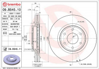 Brzdový kotouč BREMBO 09.B545.11 Brzdový kotouč BREMBO 09.B545.11