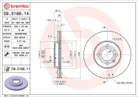 Brzdový kotouč BREMBO 09.5166.14 - SEAT, VW