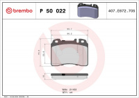 Sada brzdových destiček BREMBO P50022 - MERCEDES-BENZ