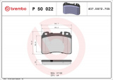Sada brzdových destiček BREMBO P50022 - MERCEDES-BENZ
