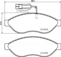 Sada brzdových destiček BREMBO P23143