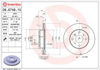 Brzdový kotouč BREMBO 09.6748.10 - DAIHATSU Brzdový kotouč BREMBO 09.6748.10 - DAIHATSU