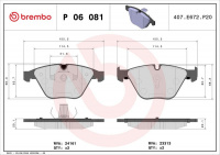 Sada brzdových destiček BREMBO P06081