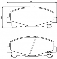 Sada brzdových destiček BREMBO P28043 Sada brzdových destiček BREMBO P28043