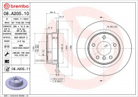 Brzdový kotouč BREMBO 08.A205.10 - BMW
