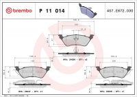 Sada brzdových destiček BREMBO P11014 - CHRYSLER, DODGE Sada brzdových destiček BREMBO P11014 - CHRYSLER, DODGE