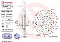 Brzdový kotouč BREMBO 09.8004.3X Brzdový kotouč BREMBO 09.8004.3X