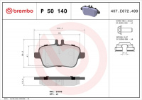 Sada brzdových destiček BREMBO P50140 - INFINITI, MERCEDES-BENZ
