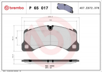 Sada brzdových destiček BREMBO P65017 - PORSCHE, VW