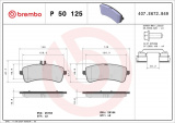 Sada brzdových destiček BREMBO P50125 - MERCEDES-BENZ