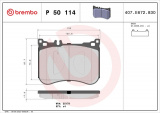 Sada brzdových destiček BREMBO P50114 - MERCEDES-BENZ