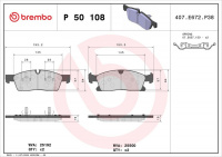 Sada brzdových destiček BREMBO P50108 - MERCEDES-BENZ