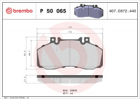 Sada brzdových destiček BREMBO P50065 - MERCEDES-BENZ Sada brzdových destiček BREMBO P50065 - MERCEDES-BENZ