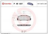 Sada brzdových destiček BREMBO P49037 - MAZDA