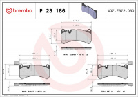 Sada brzdových destiček BREMBO P23186 - ALFA ROMEO Sada brzdových destiček BREMBO P23186 - ALFA ROMEO